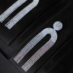 Sparkling Rhinestone Tassel Drop Earrings | Statement Dangle Chain Crystal Earrings