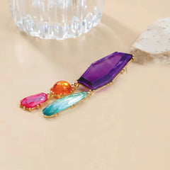 Colorful Geometric Drop Earrings | Statement Acrylic Dangle Earrings | Modern Fashion Jewelry