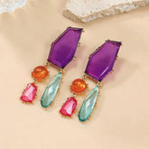 Colorful Geometric Drop Earrings | Statement Acrylic Dangle Earrings | Modern Fashion Jewelry