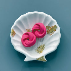 Orange Twisted Hoop Earrings | Unique Statement Polymer Clay Earrings | Modern Jewelry