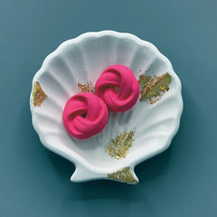 Orange Twisted Hoop Earrings | Unique Statement Polymer Clay Earrings | Modern Jewelry