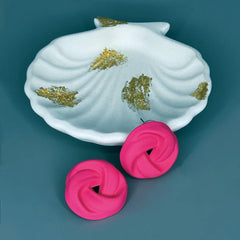 Orange Twisted Hoop Earrings | Unique Statement Polymer Clay Earrings | Modern Jewelry