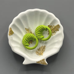 Orange Twisted Hoop Earrings | Unique Statement Polymer Clay Earrings | Modern Jewelry