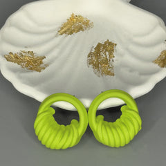 Orange Twisted Hoop Earrings | Unique Statement Polymer Clay Earrings | Modern Jewelry