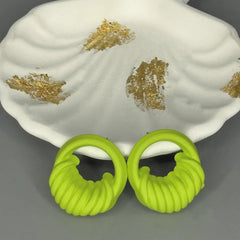 Orange Twisted Hoop Earrings | Unique Statement Polymer Clay Earrings | Modern Jewelry