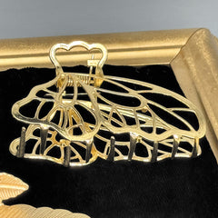 Gold Hair Claw Clip Set | Elegant Metal Butterfly & Leaf Hair Clips | Fashion Hair Accessories