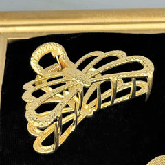 Gold Hair Claw Clip Set | Elegant Metal Butterfly & Leaf Hair Clips | Fashion Hair Accessories