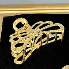 Gold Hair Claw Clip Set | Elegant Metal Butterfly & Leaf Hair Clips | Fashion Hair Accessories