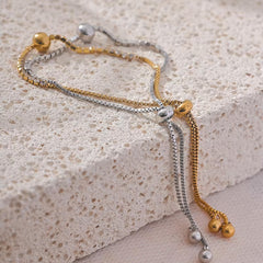 Gold Pave Crystal Bolo Bracelet | Adjustable Slider Chain Bracelet | Dainty Sparkle Bracelet