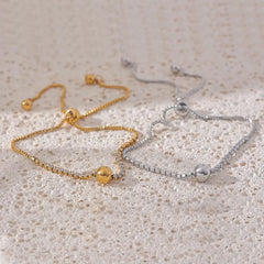 Gold Pave Crystal Bolo Bracelet | Adjustable Slider Chain Bracelet | Dainty Sparkle Bracelet