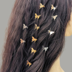Gold Butterfly Hair Clips | Delicate Metal Hair Accessories | Set of Butterfly Bobby Pins