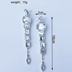 Luxury Crystal Drop Earrings for Women – Long Statement Dangle