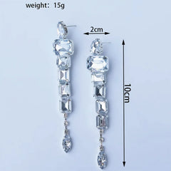 Luxury Crystal Drop Earrings for Women – Long Statement Dangle