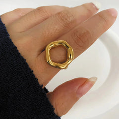 Gold Abstract Wave Ring | Organic Shape Statement Ring | Modern Minimalist Jewelry