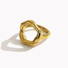 Gold Abstract Wave Ring | Organic Shape Statement Ring | Modern Minimalist Jewelry