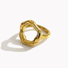 Gold Abstract Wave Ring | Organic Shape Statement Ring | Modern Minimalist Jewelry