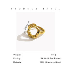 Gold Abstract Wave Ring | Organic Shape Statement Ring | Modern Minimalist Jewelry