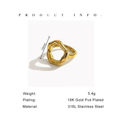 Gold Abstract Wave Ring | Organic Shape Statement Ring | Modern Minimalist Jewelry
