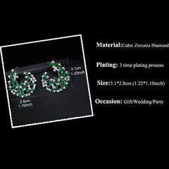 Luxe Blue Cubic Zirconia Crescent Earrings