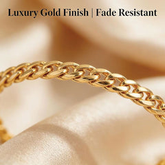 6-Piece Gold Stainless Steel Bangle Bracelet Set – Stackable Cuffs for Women