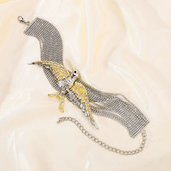 Luxury Golden & Silver Rhinestones Bird Necklace