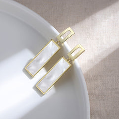 Elegant Gold Frame Dangle Earrings