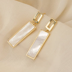 Elegant Gold Frame Dangle Earrings