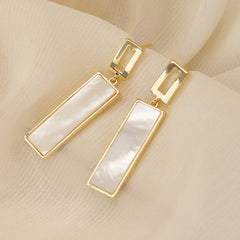 Elegant Gold Frame Dangle Earrings