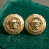 Tribute Button Earrings VRS - Designer-Inspired Gold Studs Pakistan | Ornavella
