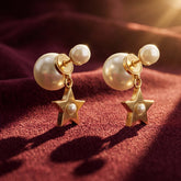 Resin Pearl Asymmetric Drop Earrings - Mismatched Studs Pakistan | Ornavella