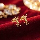 SL Mini Stud Earrings - Designer-Inspired Gold Studs Pakistan | Ornavella