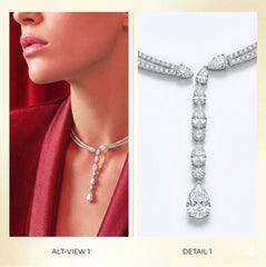 Sparkling Rhinestone Teardrop Choker Necklace