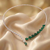 Elegant Green and White Crystal Necklace - Crystal Necklace Pakistan | Ornavella