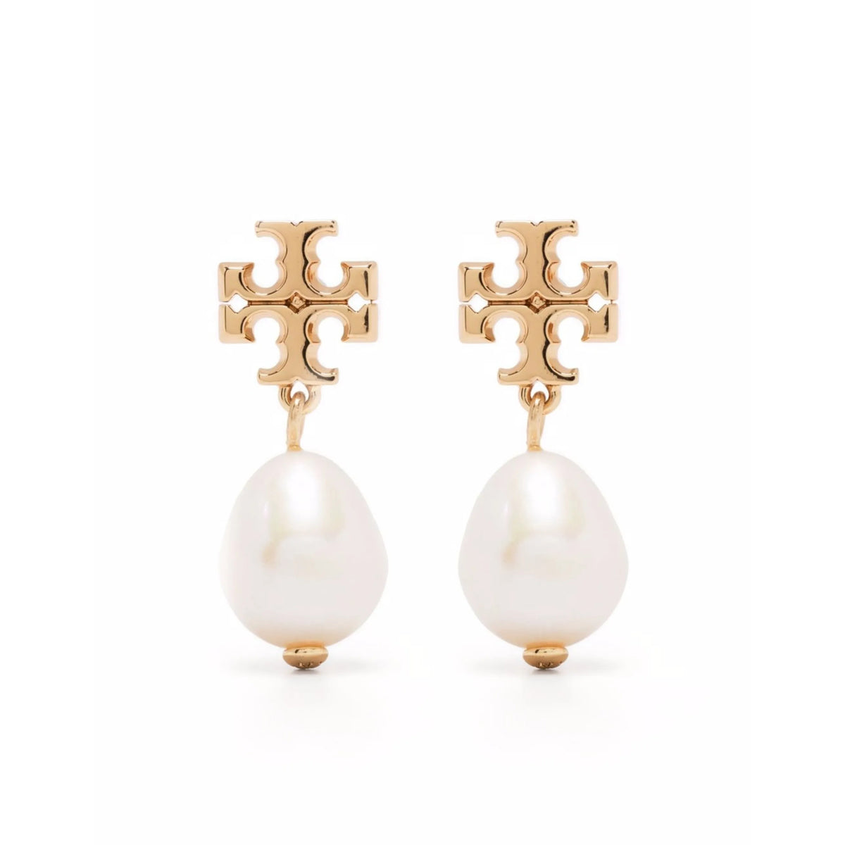 Tory Burch Kira Pearl Double Hoop Earrings
