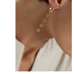 Gold Dangle Earrings with Cubic Zirconia - Two-Style Set