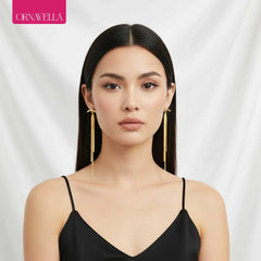 Elegant Snake Chain Statement Dangle Earrings