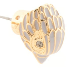 Lavender Enamel With Crystal Eagle Stud Earrings