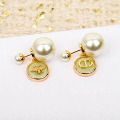 White Resin Pearls with Pistachio Green Transparent Resin Tribales Earrings