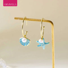 Chic Enamel Hoop Earrings