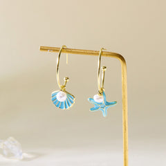 Chic Enamel Hoop Earrings