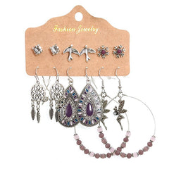 Antique Silver Boho Earring Set