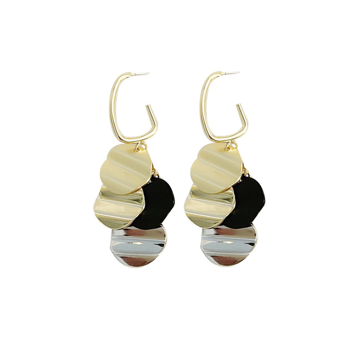 Shiny Round Sequin Tassel Earrings