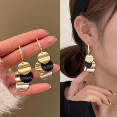 Shiny Round Sequin Tassel Earrings