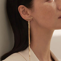 Elegant Snake Chain Statement Dangle Earrings