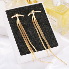 Elegant Snake Chain Statement Dangle Earrings