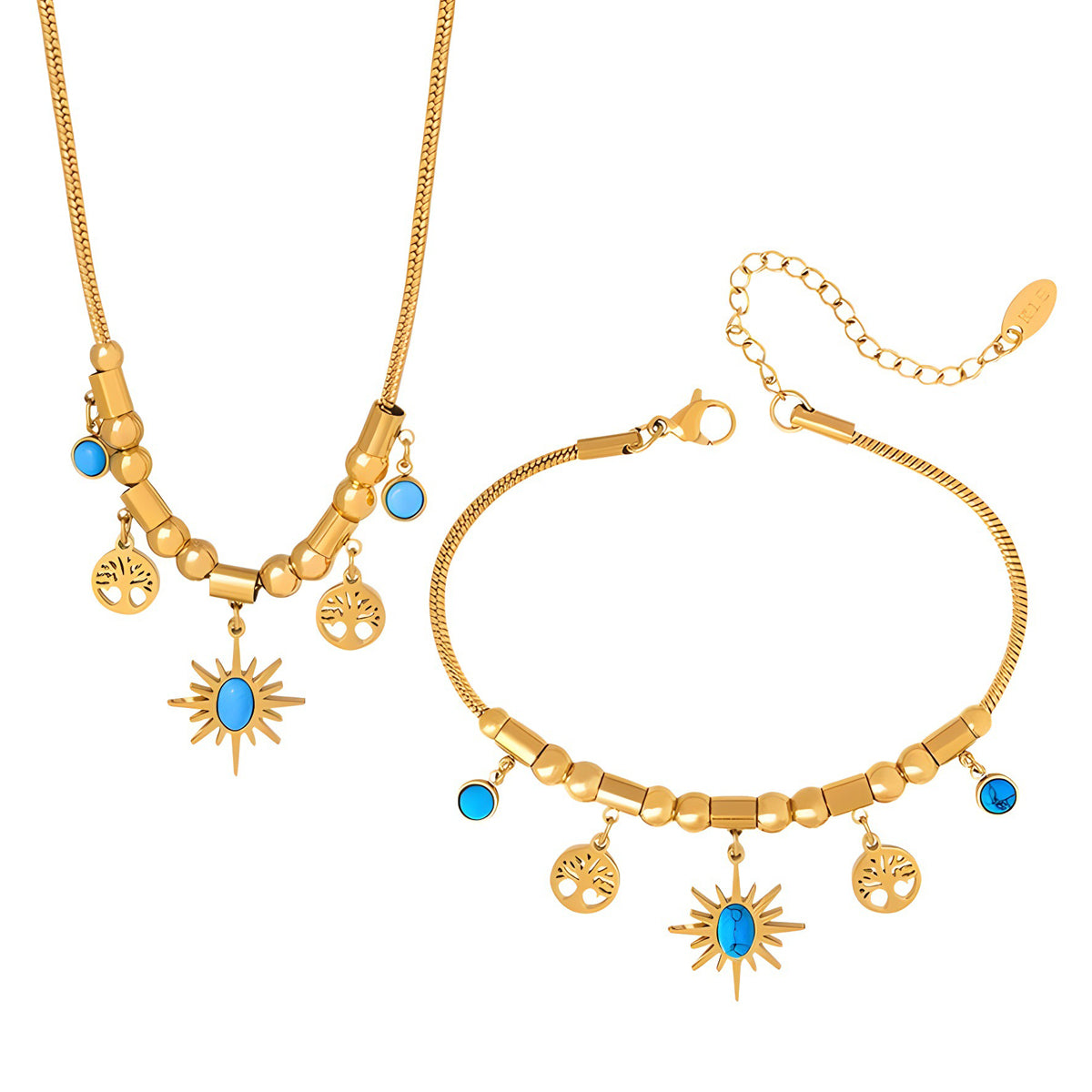 Elegant Bracelet with Turquoise Charms