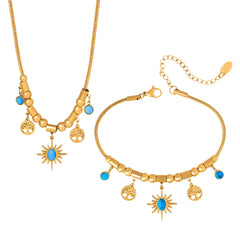 Elegant Bracelet with Turquoise Charms