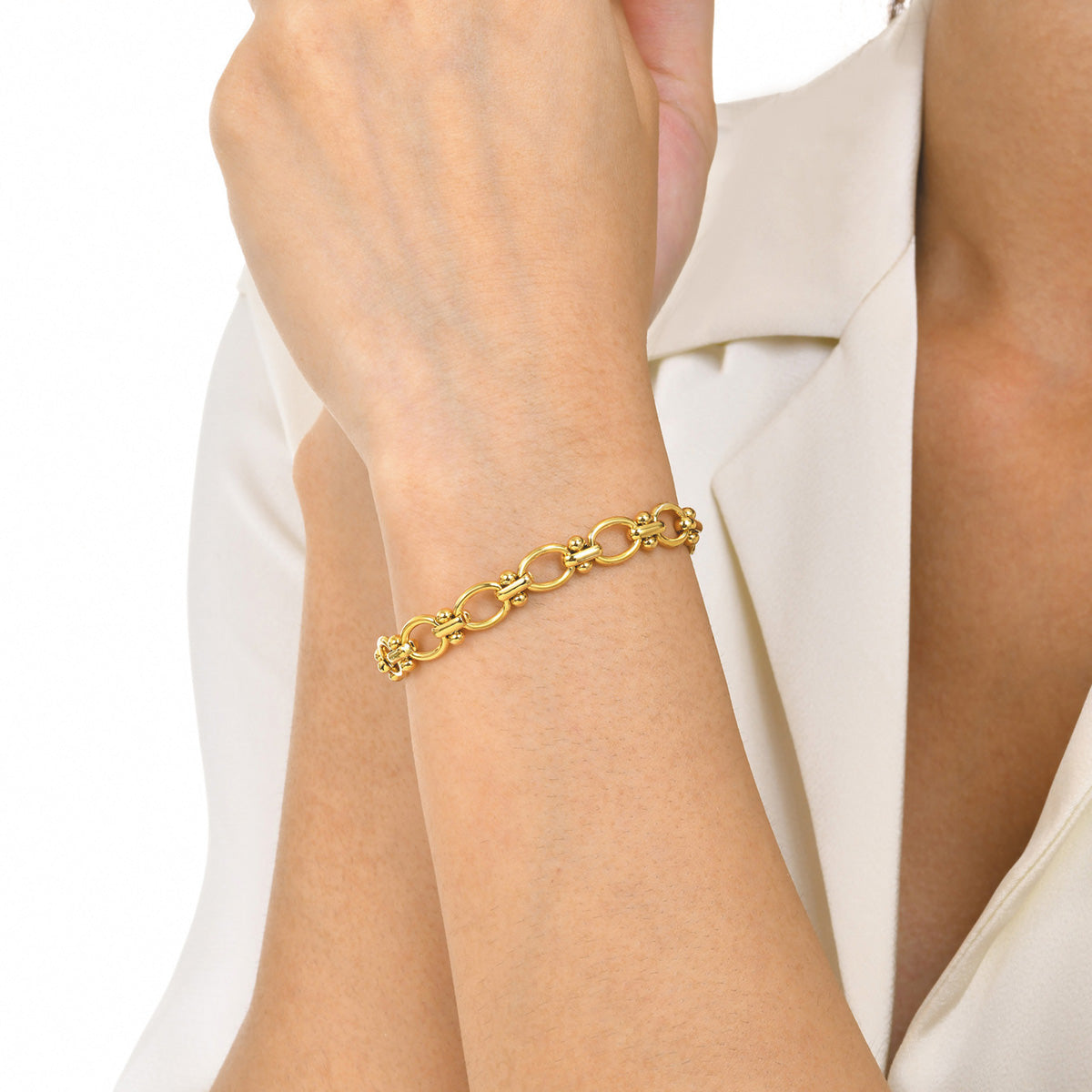 Gold Link Chain Bracelet | Chunky Oval Link Bracelet | Minimalist Gold Jewelry