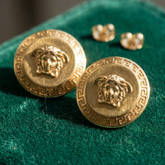 Gold Tribute Button Stud Earrings